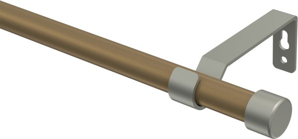 Gardinenstange Metall 16 mm Ø OLYMP - Lucan Gold matt / Chrom matt (ohne Ringe) 100 cm
