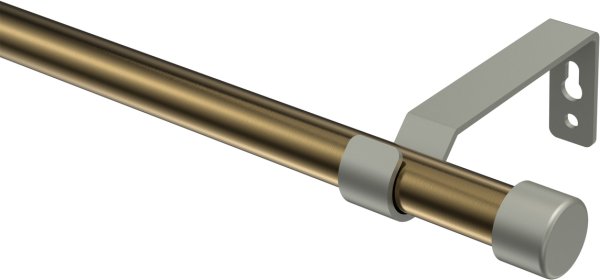 Gardinenstange Metall 16 mm Ø OLYMP - Lucan Messing Antik / Chrom matt (ohne Ringe) 100 cm