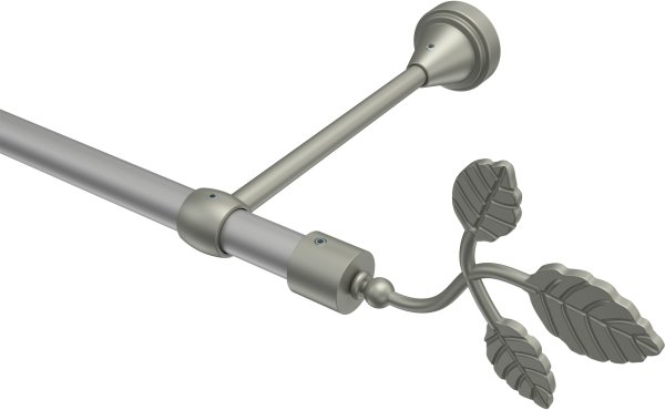 Gardinenstange Metall 16 mm Ø PRIMUS - Alessia Silbergrau / Chrom matt (ohne Ringe) 100 cm