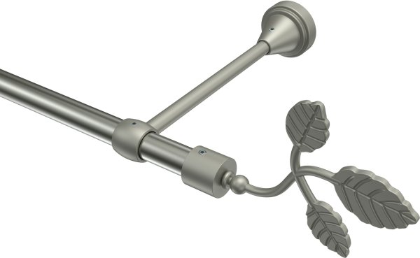 Gardinenstange Metall 16 mm Ø PRIMUS - Alessia Edelstahl-Optik / Chrom matt (ohne Ringe) 100 cm