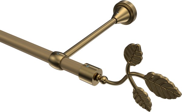 Gardinenstange Metall 16 mm Ø PRIMUS - Alessia Gold matt / Messing Antik (ohne Ringe) 100 cm