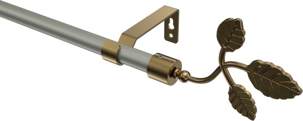 Gardinenstange Metall 16 mm Ø OLYMP - Alessia Chrom matt / Messing Antik (ohne Ringe) 100 cm