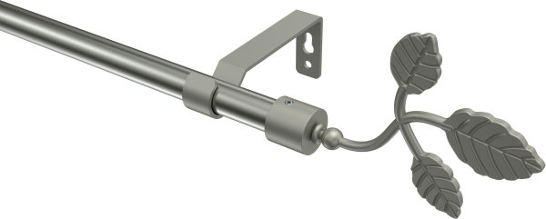 Gardinenstange Metall 16 mm Ø OLYMP - Alessia Edelstahl-Optik / Chrom matt (ohne Ringe) 100 cm