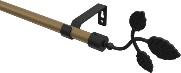 Gardinenstange Metall 16 mm Ø OLYMP - Alessia Gold matt / Schwarz (ohne Ringe) 100 cm