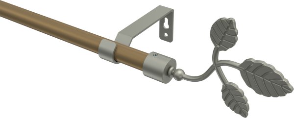 Gardinenstange Metall 16 mm Ø OLYMP - Alessia Gold matt / Chrom matt (ohne Ringe) 100 cm