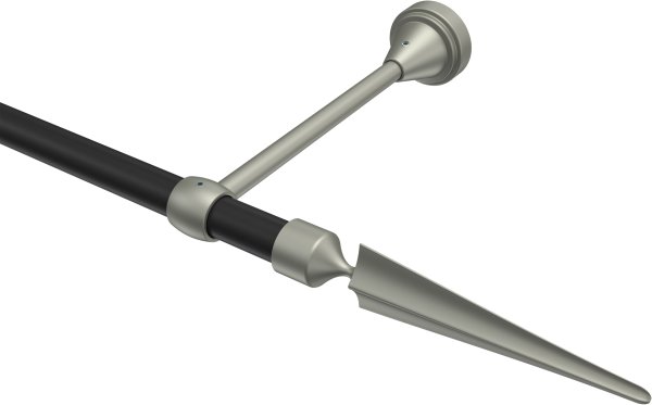 Gardinenstange Metall 16 mm Ø PRIMUS - Lorenzo Schwarz / Chrom matt (ohne Ringe) 100 cm