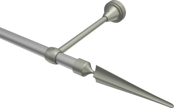 Gardinenstange Metall 16 mm Ø PRIMUS - Lorenzo Silbergrau / Chrom matt (ohne Ringe) 100 cm