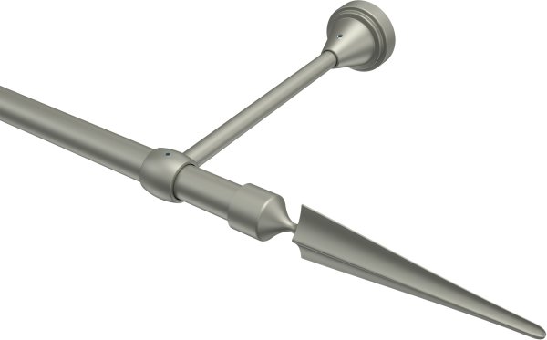 Gardinenstange Metall 16 mm Ø PRIMUS - Lorenzo Chrom matt (ohne Ringe) 100 cm