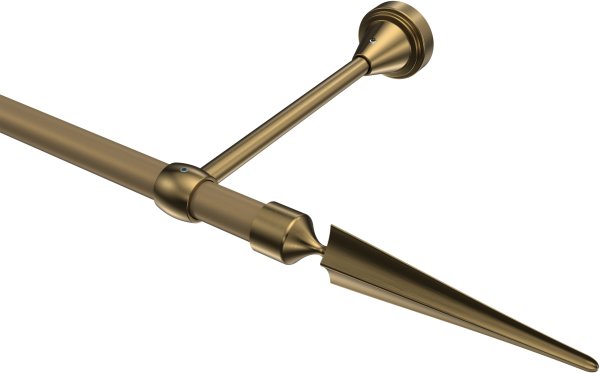 Gardinenstange Metall 16 mm Ø PRIMUS - Lorenzo Gold matt / Messing Antik (ohne Ringe) 100 cm
