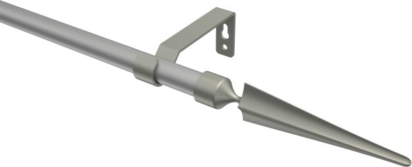 Gardinenstange Metall 16 mm Ø OLYMP - Lorenzo Silbergrau / Chrom matt (ohne Ringe) 100 cm