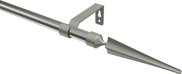 Gardinenstange Metall 16 mm Ø OLYMP - Lorenzo Edelstahl-Optik / Chrom matt (ohne Ringe) 100 cm