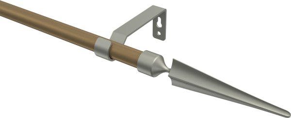 Gardinenstange Metall 16 mm Ø OLYMP - Lorenzo Gold matt / Chrom matt (ohne Ringe) 100 cm