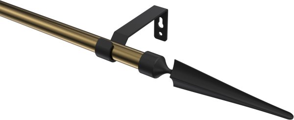 Gardinenstange Metall 16 mm Ø OLYMP - Lorenzo Messing Antik / Schwarz (ohne Ringe) 100 cm