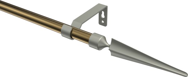 Gardinenstange Metall 16 mm Ø OLYMP - Lorenzo Messing Antik / Chrom matt (ohne Ringe) 100 cm