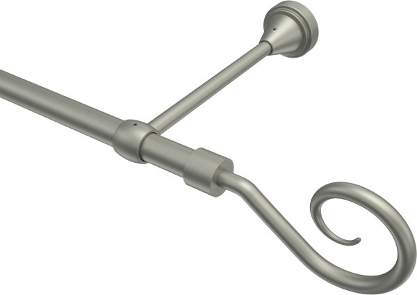 Gardinenstange Metall 16 mm Ø PRIMUS - Allegra Chrom matt (ohne Ringe) 100 cm