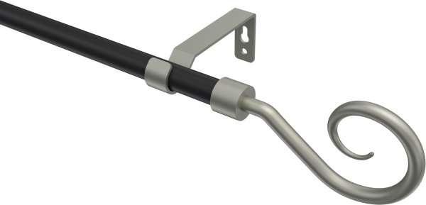 Gardinenstange Metall 16 mm Ø OLYMP - Allegra Schwarz / Chrom matt (ohne Ringe) 100 cm