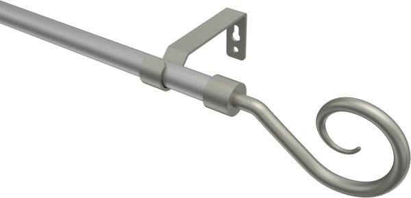 Gardinenstange Metall 16 mm Ø OLYMP - Allegra Silbergrau / Chrom matt (ohne Ringe) 100 cm