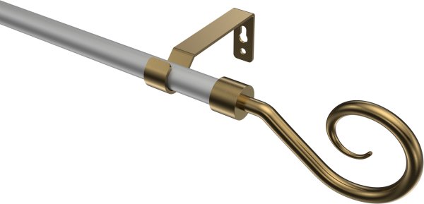 Gardinenstange Metall 16 mm Ø OLYMP - Allegra Silbergrau / Messing Antik (ohne Ringe) 100 cm