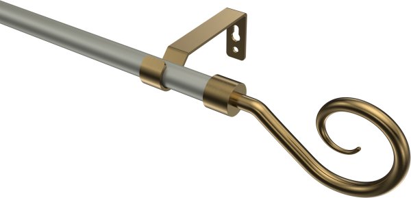 Gardinenstange Metall 16 mm Ø OLYMP - Allegra Chrom matt / Messing Antik (ohne Ringe) 100 cm