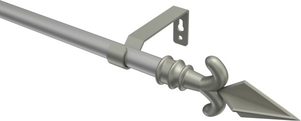 Gardinenstange Metall 16 mm Ø OLYMP - Matteo Silbergrau / Chrom matt (ohne Ringe) 100 cm