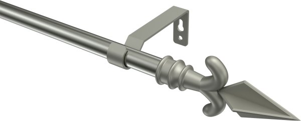 Gardinenstange Metall 16 mm Ø OLYMP - Matteo Edelstahl-Optik / Chrom matt (ohne Ringe) 100 cm