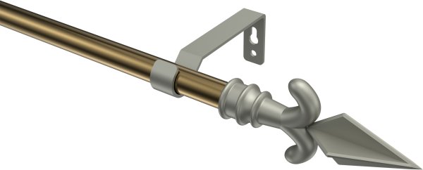 Gardinenstange Metall 16 mm Ø OLYMP - Matteo Messing Antik / Chrom matt (ohne Ringe) 100 cm