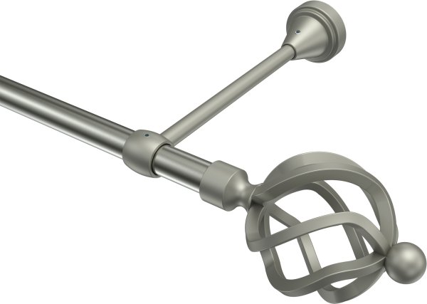 Gardinenstange Metall 16 mm Ø PRIMUS - Paolo Edelstahl-Optik / Chrom matt (ohne Ringe) 100 cm