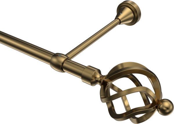 Gardinenstange Metall 16 mm Ø PRIMUS - Paolo Messing Antik (ohne Ringe) 100 cm