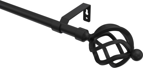 Gardinenstange Metall 16 mm Ø OLYMP - Paolo Schwarz (ohne Ringe) 100 cm