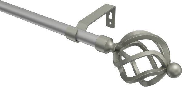 Gardinenstange Metall 16 mm Ø OLYMP - Paolo Silbergrau / Chrom matt (ohne Ringe) 100 cm