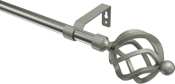 Gardinenstange Metall 16 mm Ø OLYMP - Paolo Edelstahl-Optik / Chrom matt (ohne Ringe) 100 cm