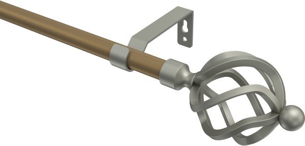 Gardinenstange Metall 16 mm Ø OLYMP - Paolo Gold matt / Chrom matt (ohne Ringe) 100 cm