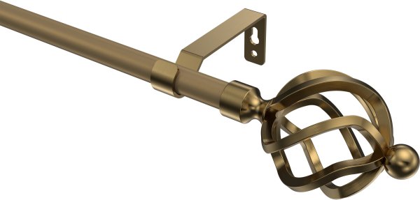 Gardinenstange Metall 16 mm Ø OLYMP - Paolo Gold matt / Messing Antik (ohne Ringe) 100 cm