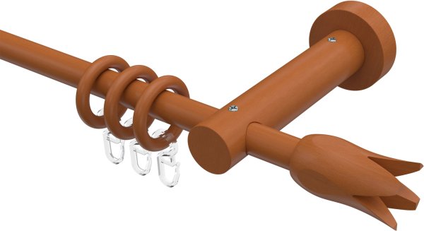 Gardinenstange Holz 16 mm Ø ADRIAN - Flower Kirschbaum lackiert