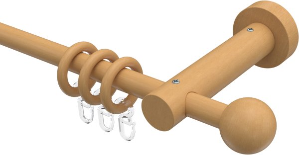 Gardinenstange Holz 16 mm Ø ADRIAN - Geo Buche lackiert