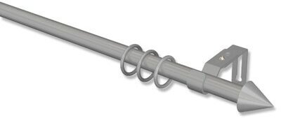Gardinenstange Metall / Kunststoff 16 mm Ø SIMPA - Cone Silbergrau 120 cm
