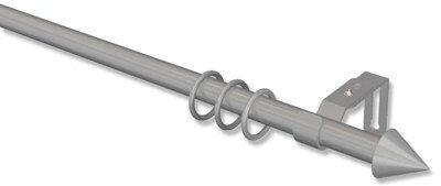 Gardinenstange Metall / Kunststoff 16 mm Ø SIMPA - Cone Silbergrau