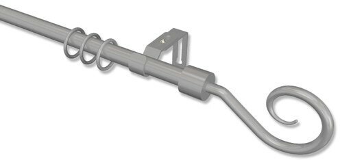 Gardinenstange Metall / Kunststoff 16 mm Ø SIMPA - Helix Silbergrau 200 cm