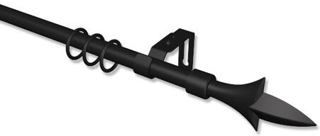 Gardinenstange Metall / Kunststoff 16 mm Ø SIMPA - Lily Schwarz 120 cm