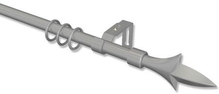 Gardinenstange Metall / Kunststoff 16 mm Ø SIMPA - Lily Silbergrau 120 cm