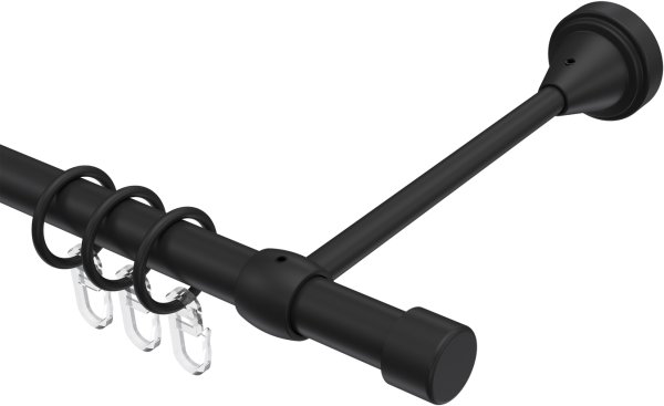 Gardinenstange Metall 16 mm Ø PRIMUS - Lucan Schwarz 100 cm