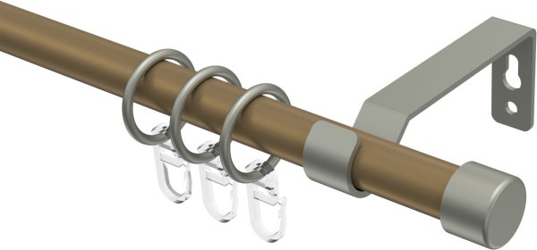 Gardinenstange Metall 16 mm Ø OLYMP - Lucan Gold matt / Chrom matt 100 cm