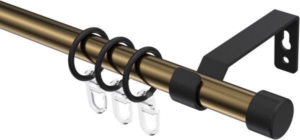 Gardinenstange Metall 16 mm Ø OLYMP - Lucan Messing Antik / Schwarz 100 cm