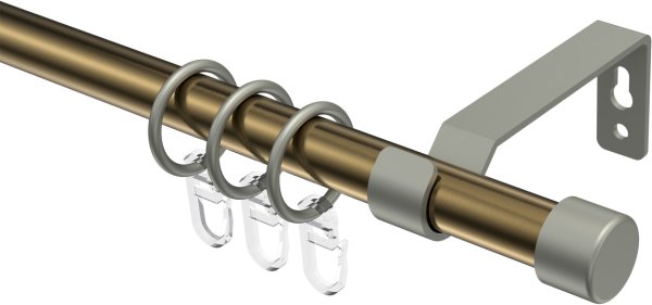 Gardinenstange Metall 16 mm Ø OLYMP - Lucan Messing Antik / Chrom matt 100 cm