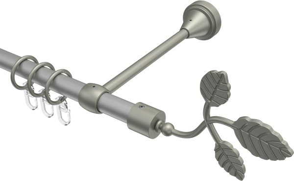 Gardinenstange Metall 16 mm Ø PRIMUS - Alessia Silbergrau / Chrom matt 100 cm