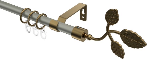 Gardinenstange Metall 16 mm Ø OLYMP - Alessia Chrom matt / Messing Antik 100 cm