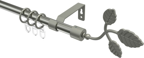 Gardinenstange Metall 16 mm Ø OLYMP - Alessia Edelstahl-Optik / Chrom matt 100 cm