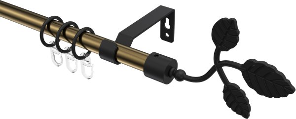 Gardinenstange Metall 16 mm Ø OLYMP - Alessia Messing Antik / Schwarz 100 cm