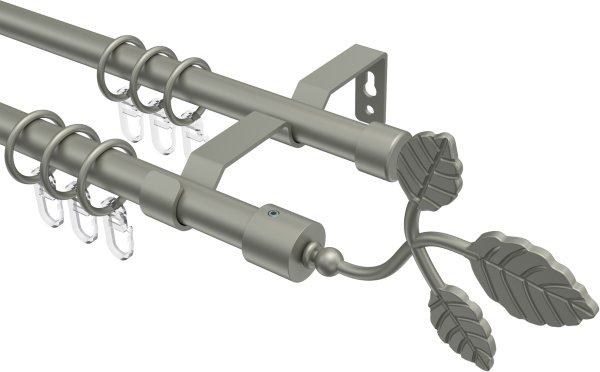 Gardinenstange Metall 16 mm Ø 2-läufig OLYMP - Alessia Chrom matt 100 cm