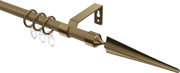 Gardinenstange Metall 16 mm Ø OLYMP - Lorenzo Gold matt / Messing Antik 100 cm